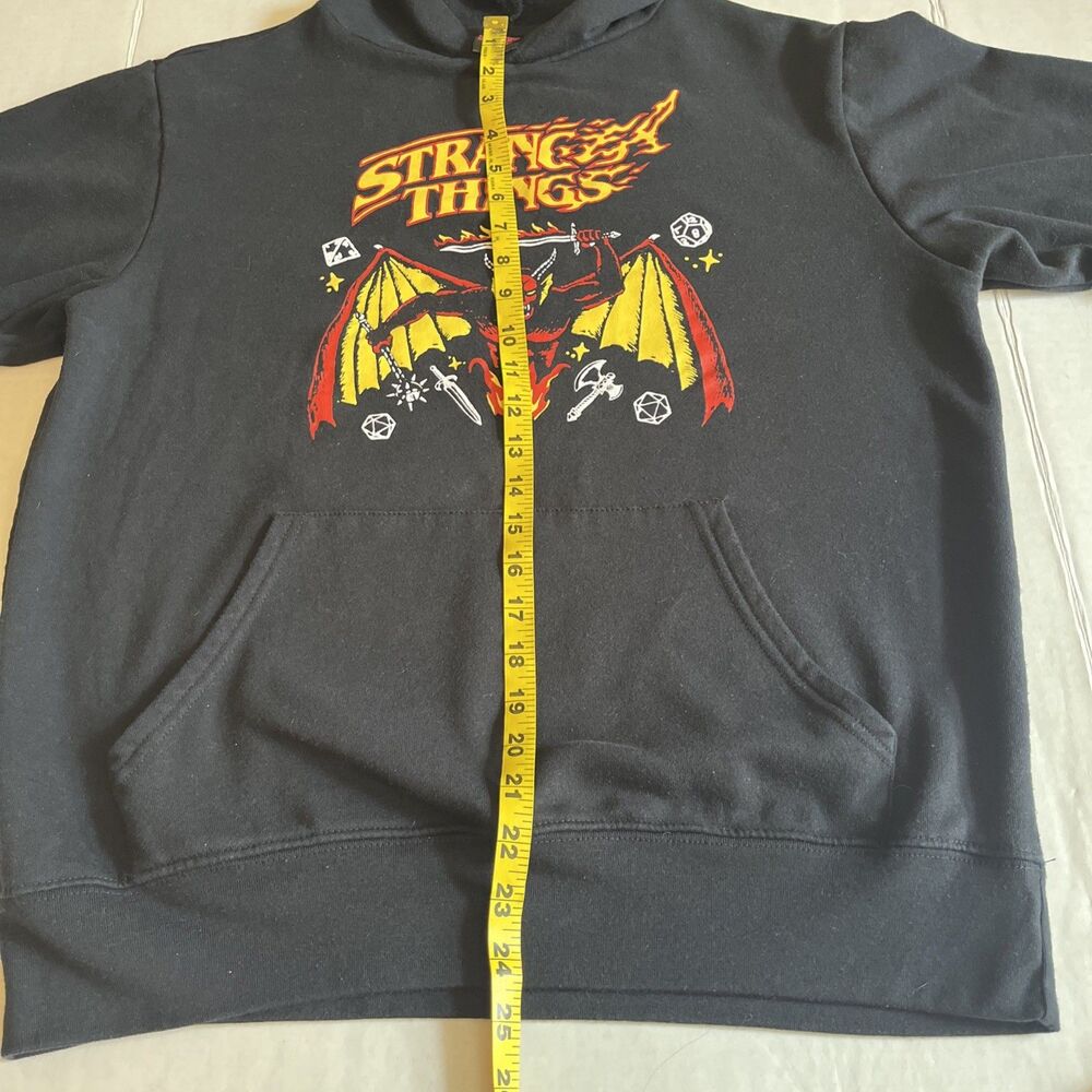 Stranger Things Unisex M Black Hellfire Club D&D Graphic Print Hoodie Pocket LS - Picture 8 of 10